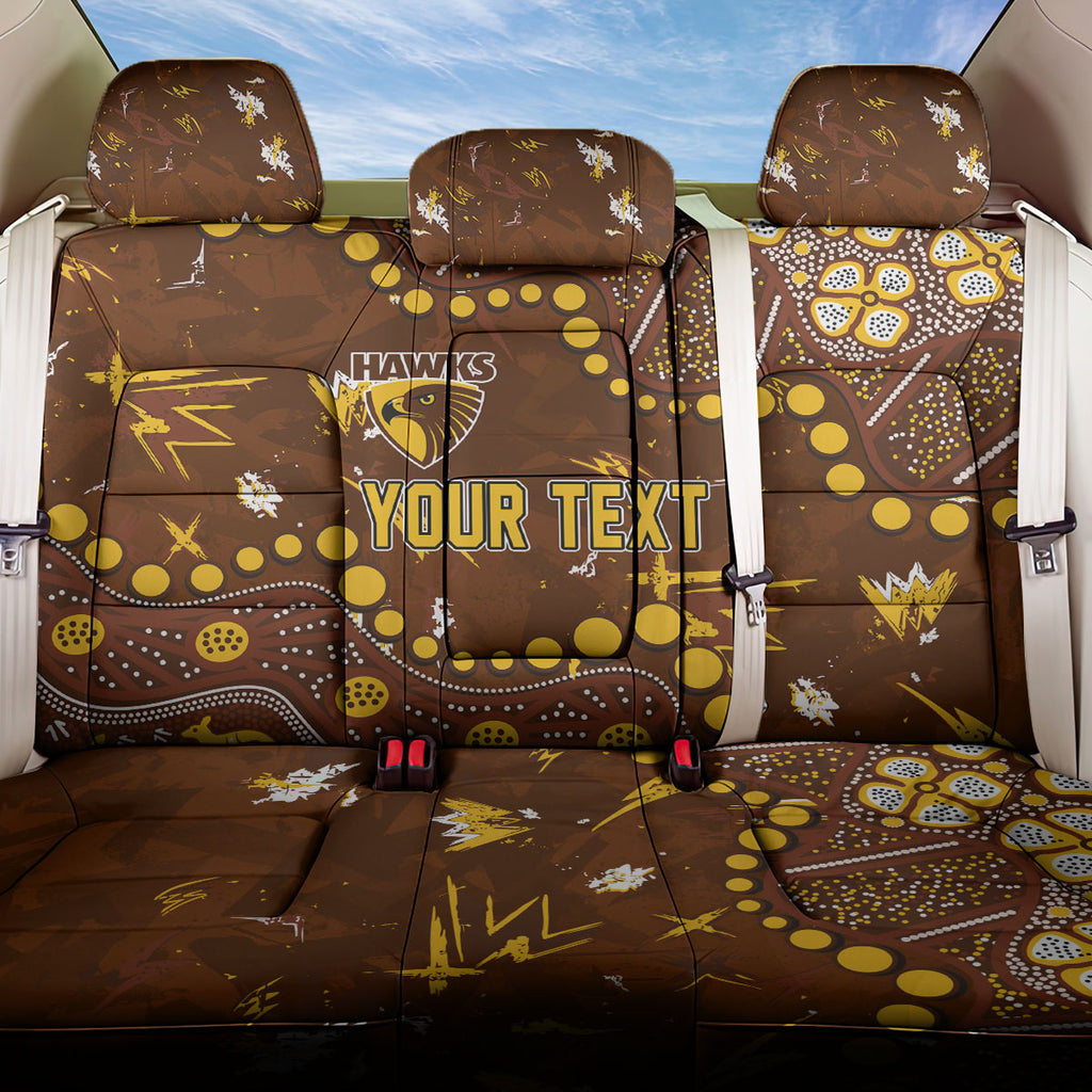 Personalized Hawthorn Hawks Back Car Seat Cover Aboriginal Pattern with Graffiti Style