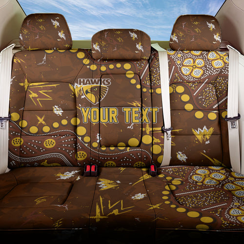 Personalized Hawthorn Hawks Back Car Seat Cover Aboriginal Pattern with Graffiti Style
