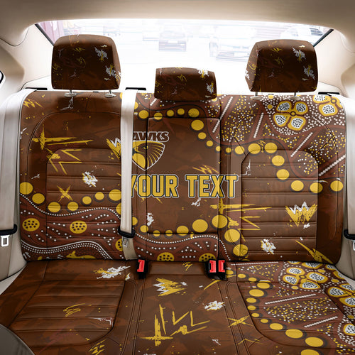 Personalized Hawthorn Hawks Back Car Seat Cover Aboriginal Pattern with Graffiti Style