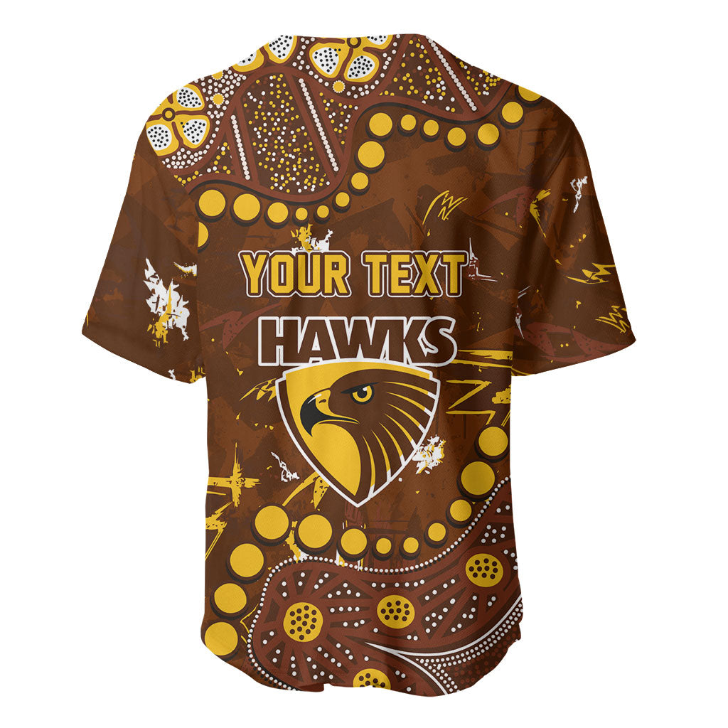 Personalized Hawthorn Hawks Baseball Jersey Aboriginal Pattern with Graffiti Style