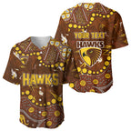 Personalized Hawthorn Hawks Baseball Jersey Aboriginal Pattern with Graffiti Style