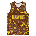 Personalized Hawthorn Hawks Basketball Jersey Aboriginal Pattern with Graffiti Style