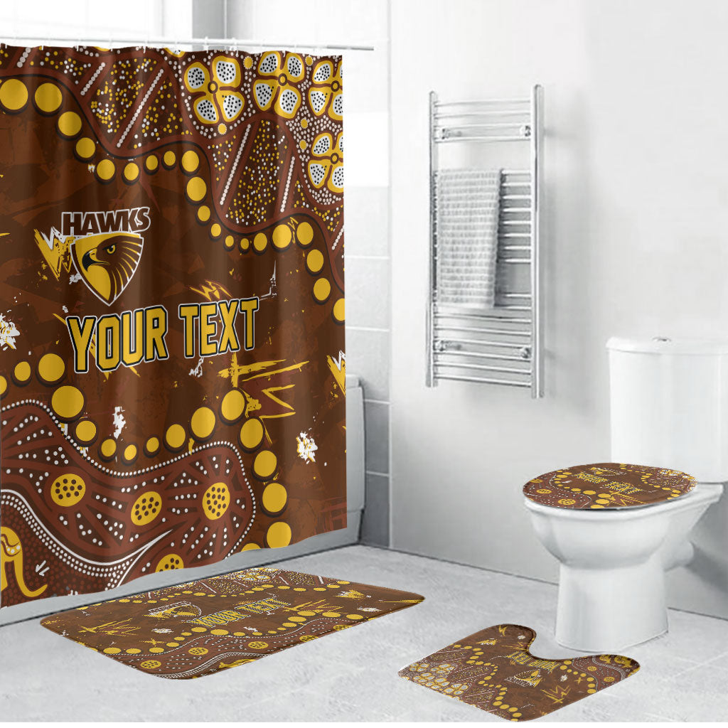 Personalized Hawthorn Hawks Bathroom Set Aboriginal Pattern with Graffiti Style