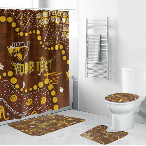 Personalized Hawthorn Hawks Bathroom Set Aboriginal Pattern with Graffiti Style