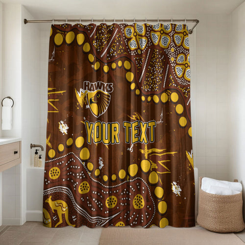 Personalized Hawthorn Hawks Bathroom Set Aboriginal Pattern with Graffiti Style