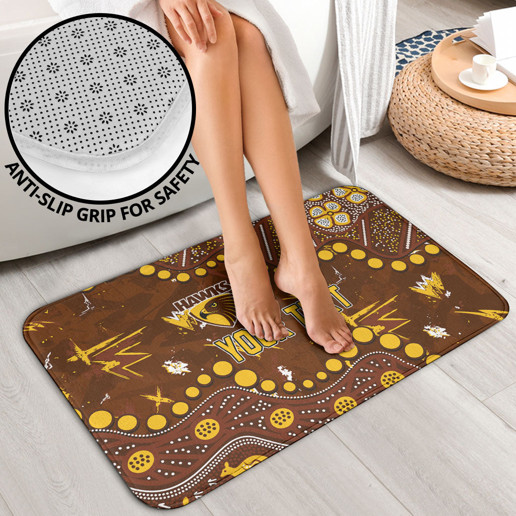 Personalized Hawthorn Hawks Bathroom Set Aboriginal Pattern with Graffiti Style