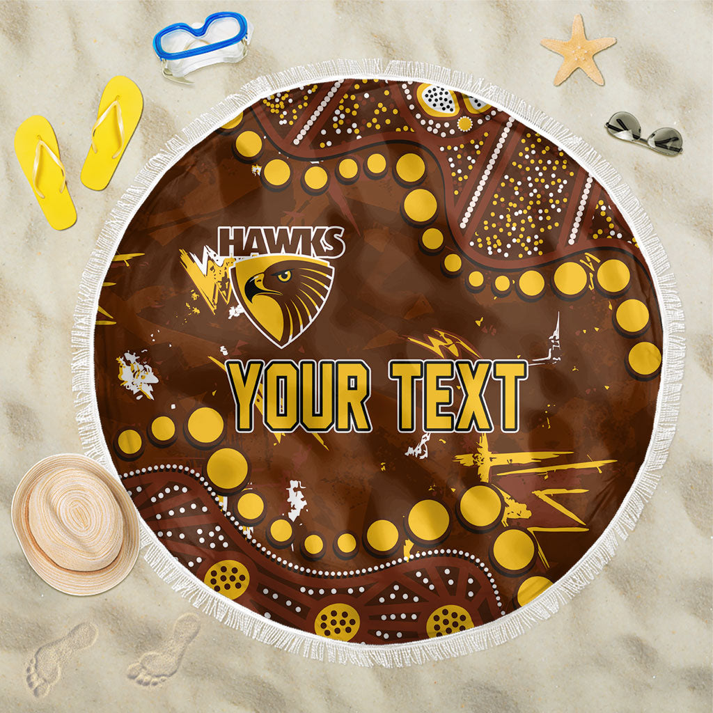 Personalized Hawthorn Hawks Beach Blanket Aboriginal Pattern with Graffiti Style