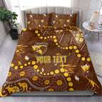 Personalized Hawthorn Hawks Bedding Set Aboriginal Pattern with Graffiti Style