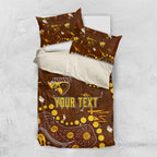 Personalized Hawthorn Hawks Bedding Set Aboriginal Pattern with Graffiti Style