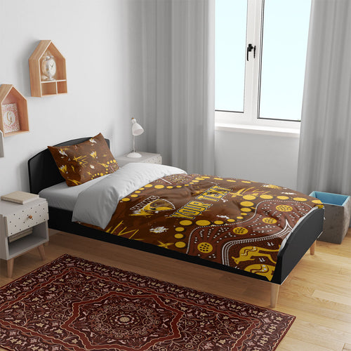 Personalized Hawthorn Hawks Bedding Set Aboriginal Pattern with Graffiti Style
