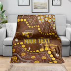 Personalized Hawthorn Hawks Blanket Aboriginal Pattern with Graffiti Style