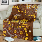 Personalized Hawthorn Hawks Blanket Aboriginal Pattern with Graffiti Style