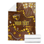 Personalized Hawthorn Hawks Blanket Aboriginal Pattern with Graffiti Style