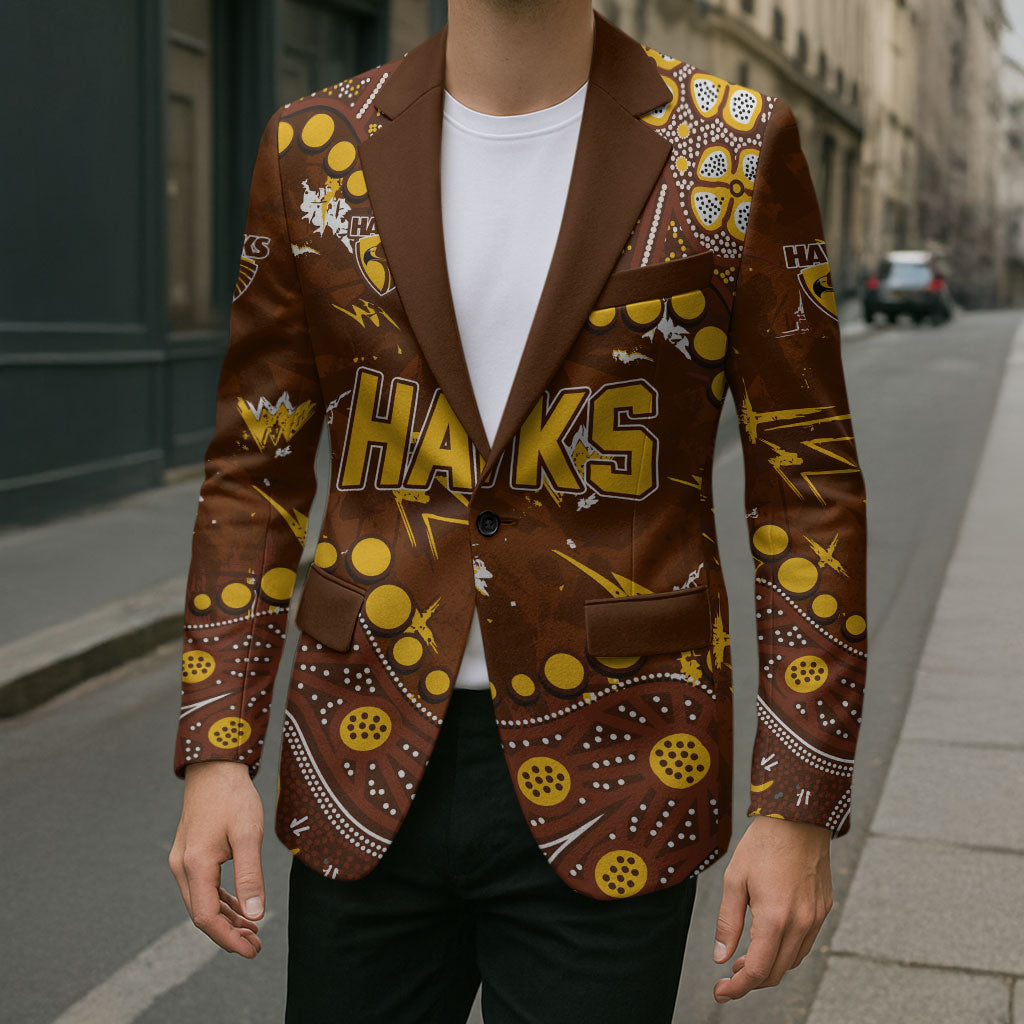 Personalized Hawthorn Hawks Blazer Aboriginal Pattern with Graffiti Style