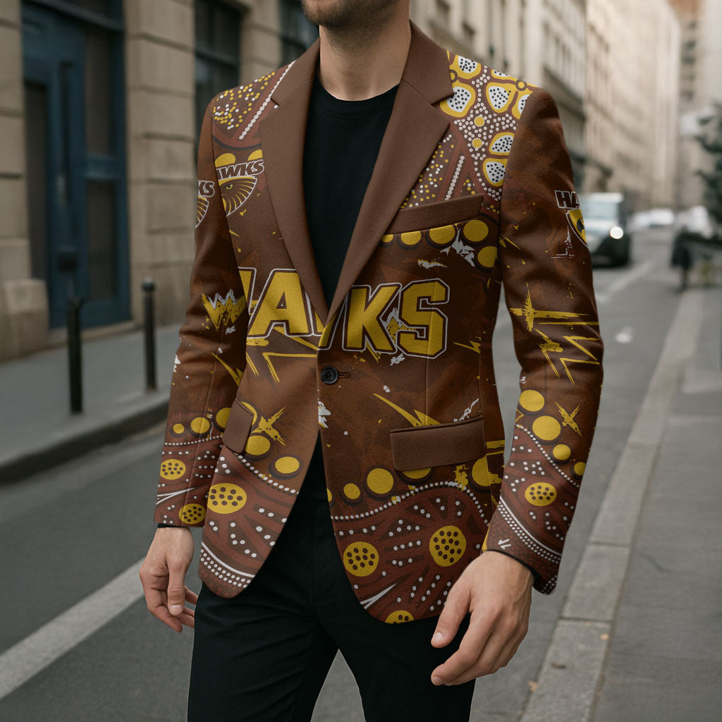 Personalized Hawthorn Hawks Blazer Aboriginal Pattern with Graffiti Style