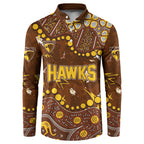 Personalized Hawthorn Hawks Button Sweatshirt Aboriginal Pattern with Graffiti Style