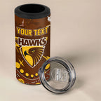 Personalized Hawthorn Hawks 4 in 1 Can Cooler Tumbler Aboriginal Pattern with Graffiti Style