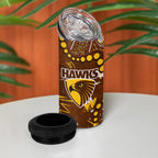 Personalized Hawthorn Hawks 4 in 1 Can Cooler Tumbler Aboriginal Pattern with Graffiti Style