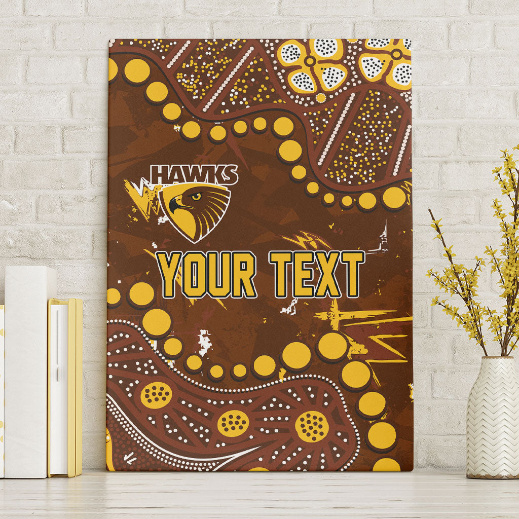 Personalized Hawthorn Hawks Canvas Wall Art Aboriginal Pattern with Graffiti Style