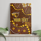 Personalized Hawthorn Hawks Canvas Wall Art Aboriginal Pattern with Graffiti Style