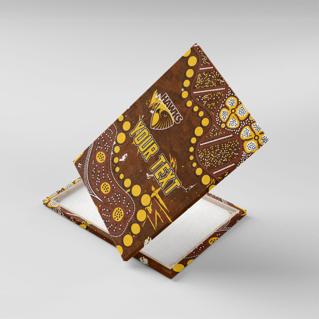 Personalized Hawthorn Hawks Canvas Wall Art Aboriginal Pattern with Graffiti Style