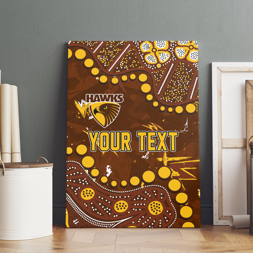 Personalized Hawthorn Hawks Canvas Wall Art Aboriginal Pattern with Graffiti Style