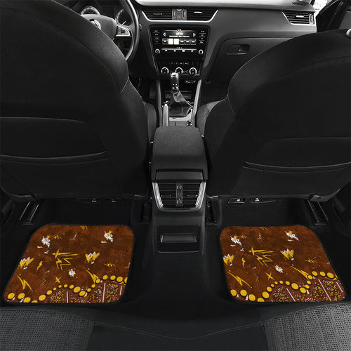 Personalized Hawthorn Hawks Car Mats Aboriginal Pattern with Graffiti Style