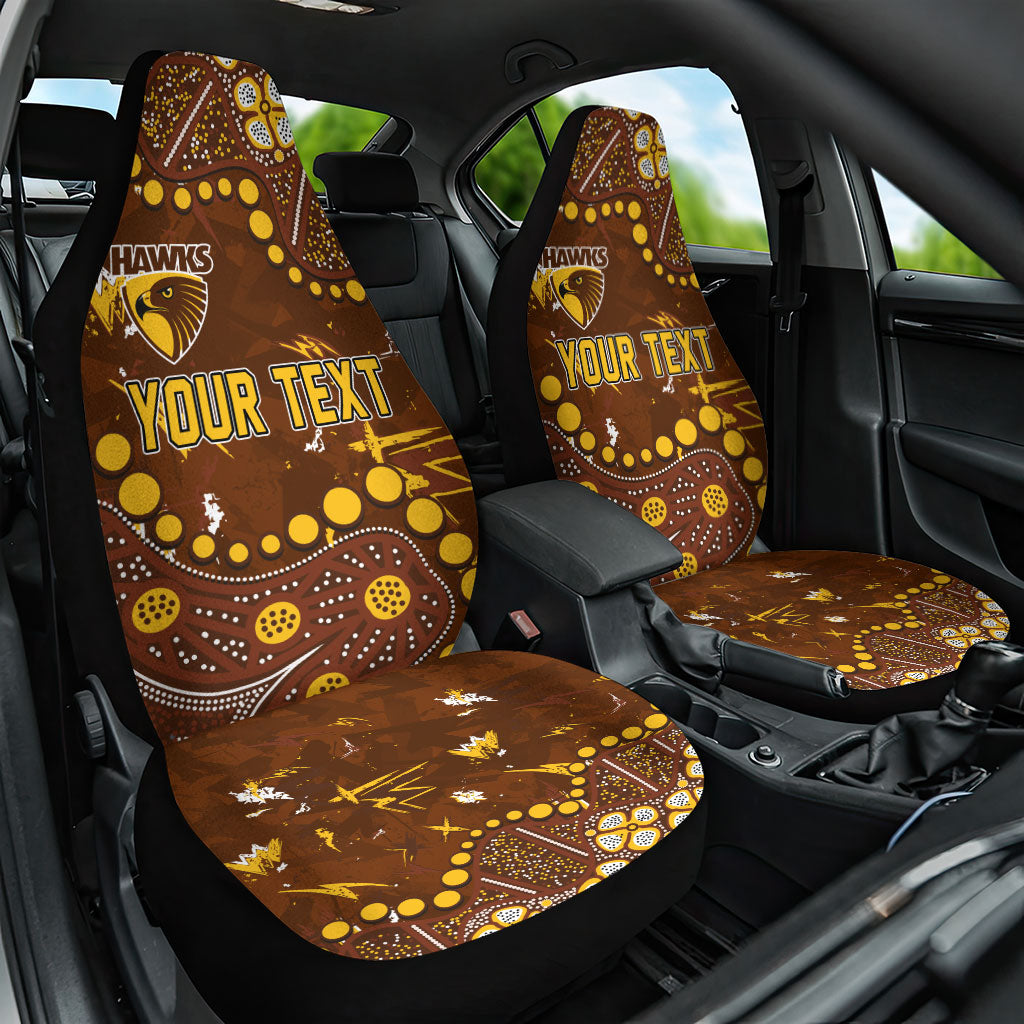 Personalized Hawthorn Hawks Car Seat Cover Aboriginal Pattern with Graffiti Style