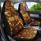 Personalized Hawthorn Hawks Car Seat Cover Aboriginal Pattern with Graffiti Style