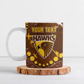 Personalized Hawthorn Hawks Ceramic Mug Aboriginal Pattern with Graffiti Style