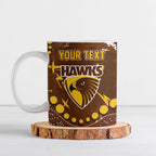 Personalized Hawthorn Hawks Ceramic Mug Aboriginal Pattern with Graffiti Style