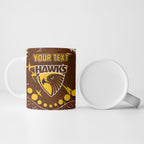 Personalized Hawthorn Hawks Ceramic Mug Aboriginal Pattern with Graffiti Style