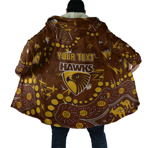 Personalized Hawthorn Hawks Cloak Aboriginal Pattern with Graffiti Style
