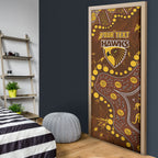 Personalized Hawthorn Hawks Door Cover Aboriginal Pattern with Graffiti Style