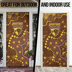 Personalized Hawthorn Hawks Door Cover Aboriginal Pattern with Graffiti Style