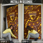 Personalized Hawthorn Hawks Door Cover Aboriginal Pattern with Graffiti Style