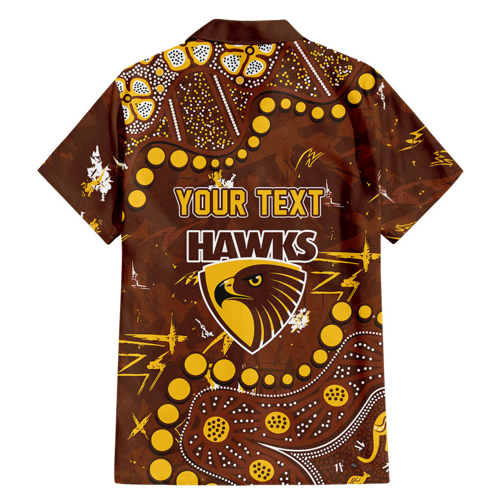 Personalized Hawthorn Hawks Family Matching Mermaid Dress and Hawaiian Shirt Aboriginal Pattern with Graffiti Style
