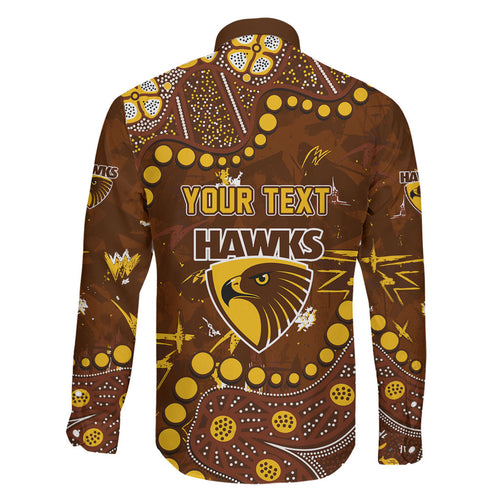 Personalized Hawthorn Hawks Family Matching Mermaid Dress and Hawaiian Shirt Aboriginal Pattern with Graffiti Style