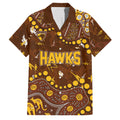 Personalized Hawthorn Hawks Family Matching Puletasi and Hawaiian Shirt Aboriginal Pattern with Graffiti Style