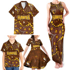 Personalized Hawthorn Hawks Family Matching Tank Maxi Dress and Hawaiian Shirt Aboriginal Pattern with Graffiti Style