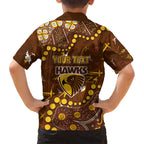 Personalized Hawthorn Hawks Family Matching Tank Maxi Dress and Hawaiian Shirt Aboriginal Pattern with Graffiti Style
