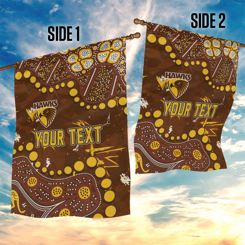 Personalized Hawthorn Hawks Garden Flag Aboriginal Pattern with Graffiti Style