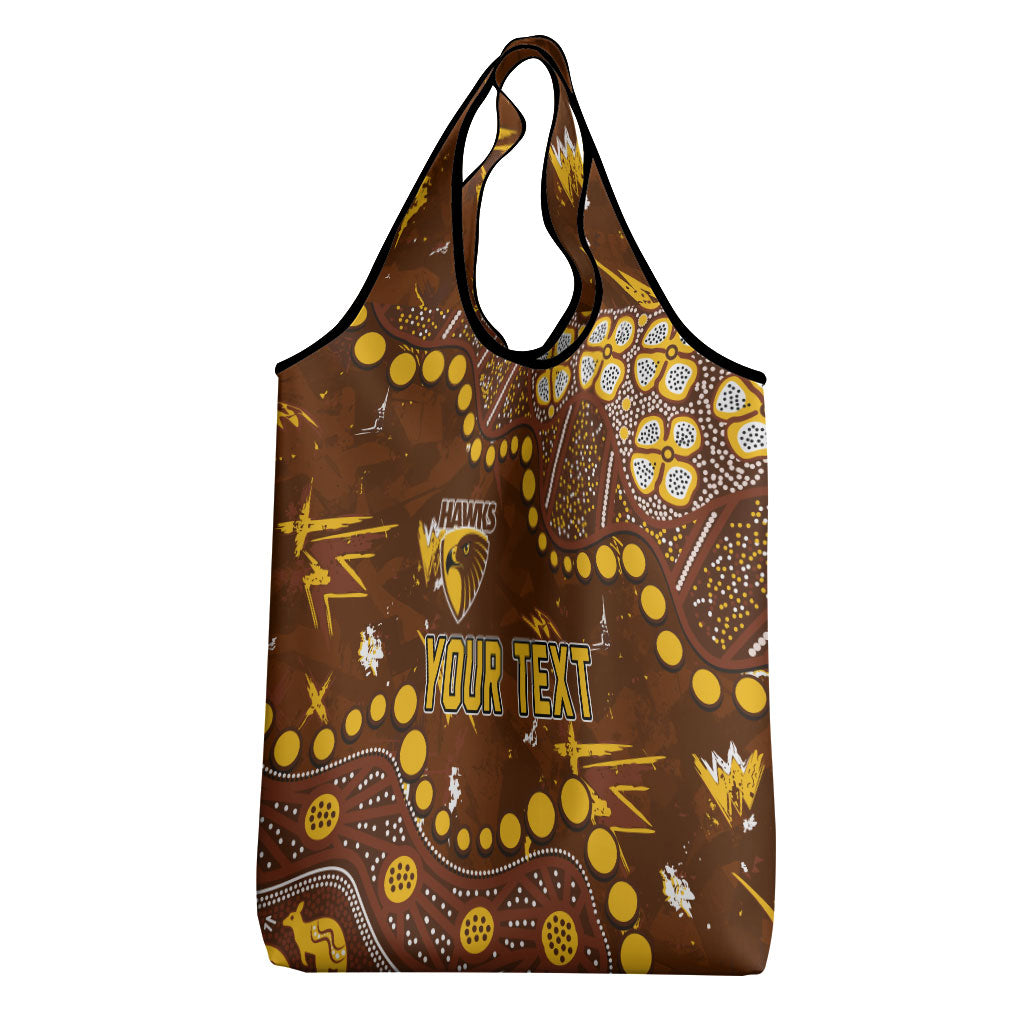 Personalized Hawthorn Hawks Grocery Bag Aboriginal Pattern with Graffiti Style