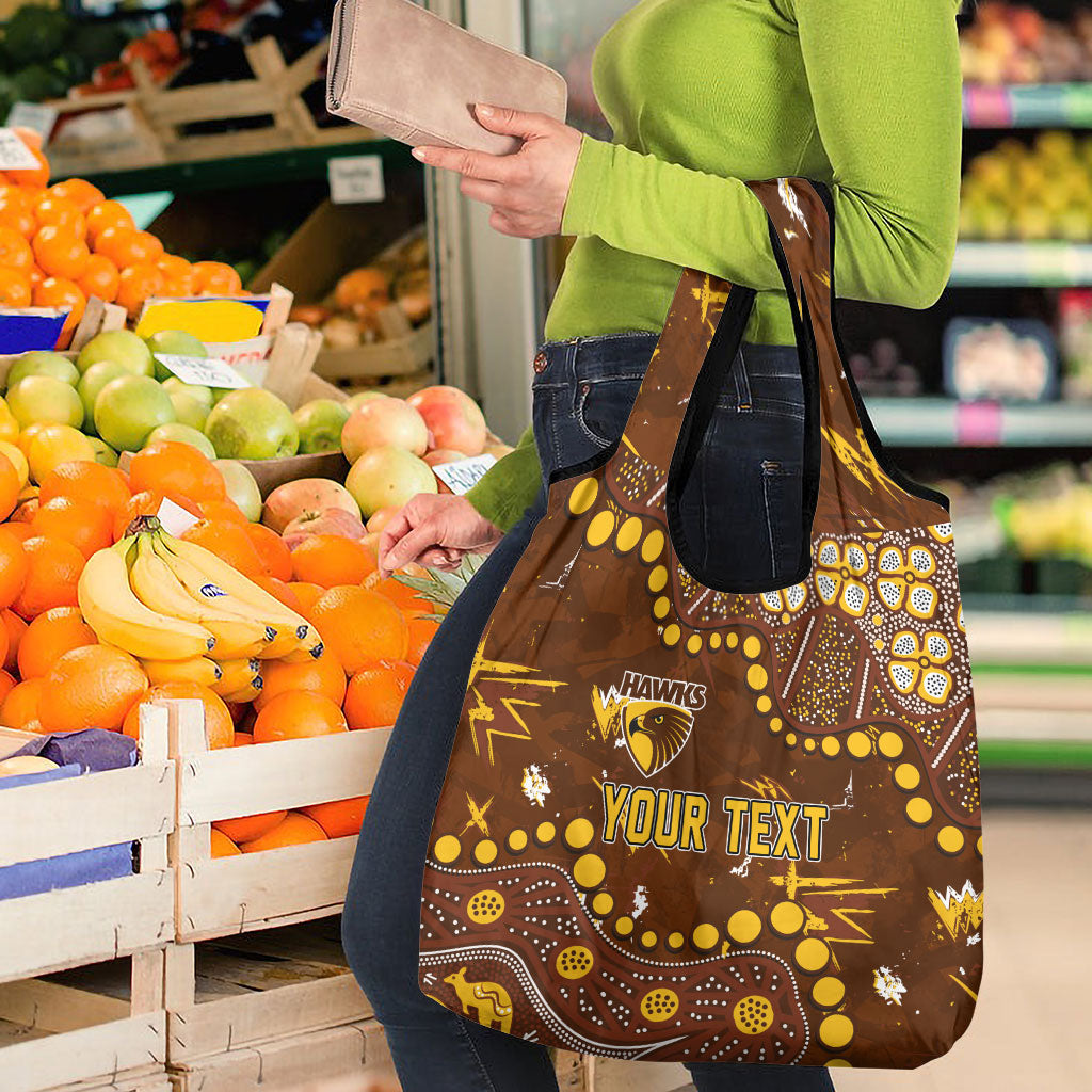 Personalized Hawthorn Hawks Grocery Bag Aboriginal Pattern with Graffiti Style