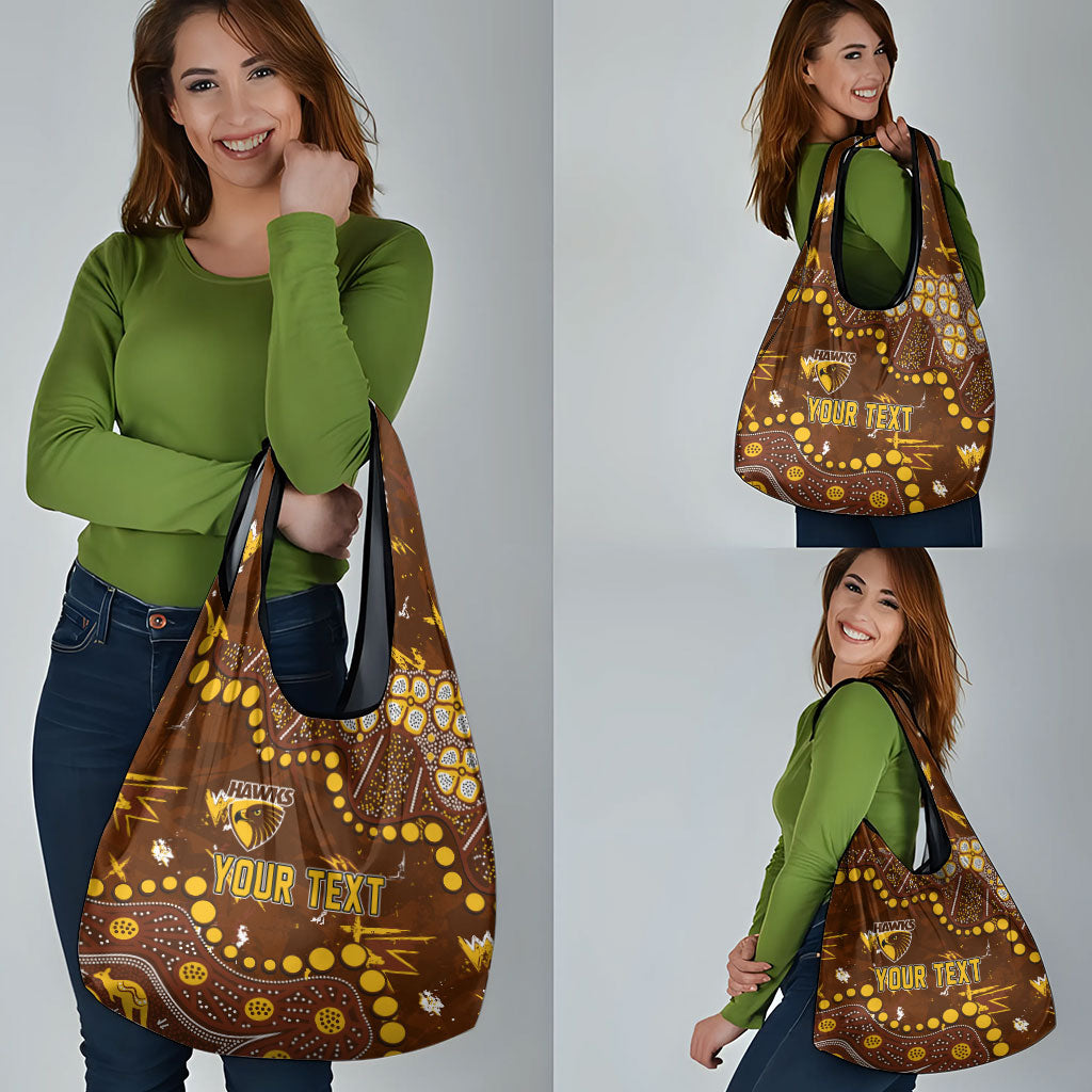 Personalized Hawthorn Hawks Grocery Bag Aboriginal Pattern with Graffiti Style