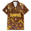 Personalized Hawthorn Hawks Hawaiian Shirt Aboriginal Pattern with Graffiti Style