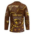 Personalized Hawthorn Hawks Hockey Jersey Aboriginal Pattern with Graffiti Style