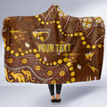 Personalized Hawthorn Hawks Hooded Blanket Aboriginal Pattern with Graffiti Style