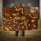 Personalized Hawthorn Hawks Hooded Blanket Aboriginal Pattern with Graffiti Style