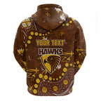 Personalized Hawthorn Hawks Hoodie Aboriginal Pattern with Graffiti Style